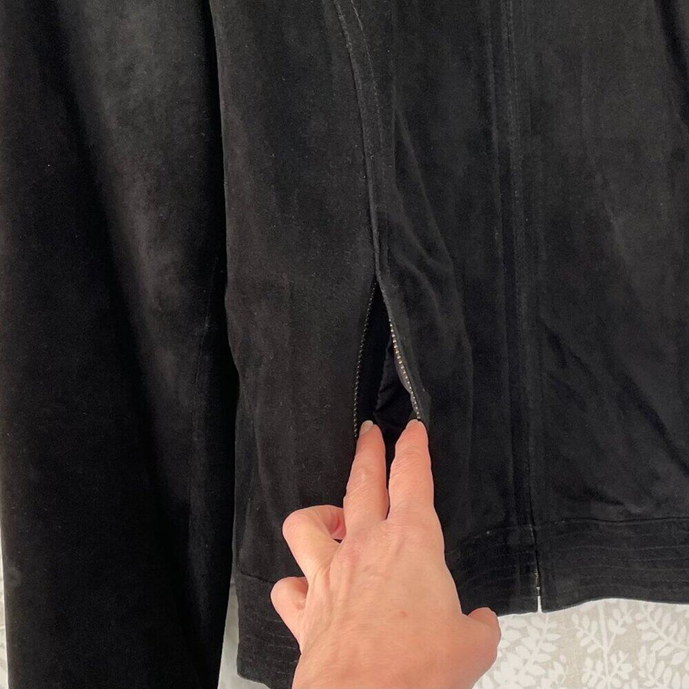 Valerie Stevens Black Suede Motocycle Jacket, Pockets, Size XL - Picture 6 of 12